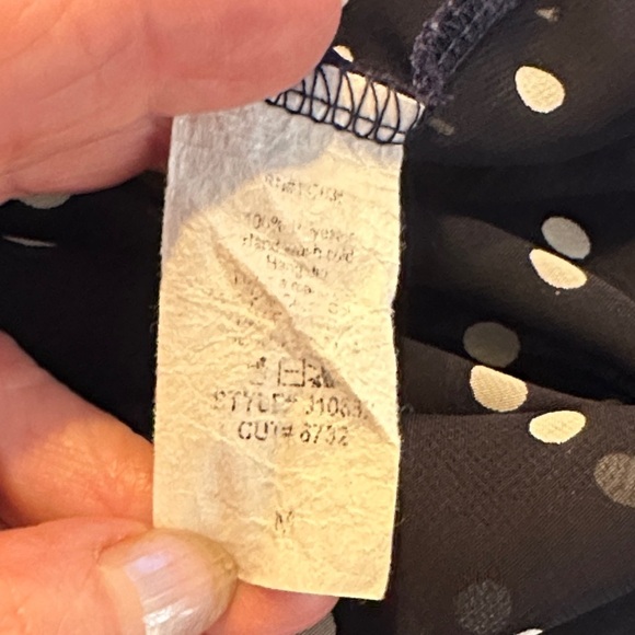 Paper Crane Sheer Polka Dot Sleeveless Blouse with Front Bow Tie - Picture 8 of 8